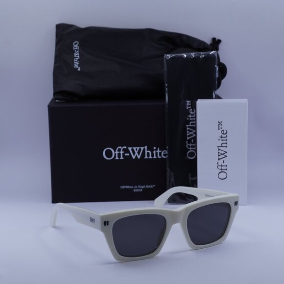 Off-White OERI13X VALDEZ 0107 Square Sunglasses – White/Dark Grey - Picture 1 of 10